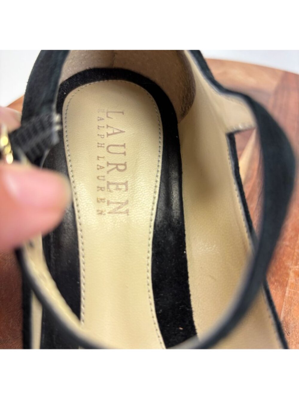 Lauren Ralph Women's Size 7.5 Lanette Black Suede Mary Jane Pump - Picture 7 of 12